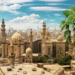 View of the Mosque Sultan Hassan in Cairo kairo, mesto kairo